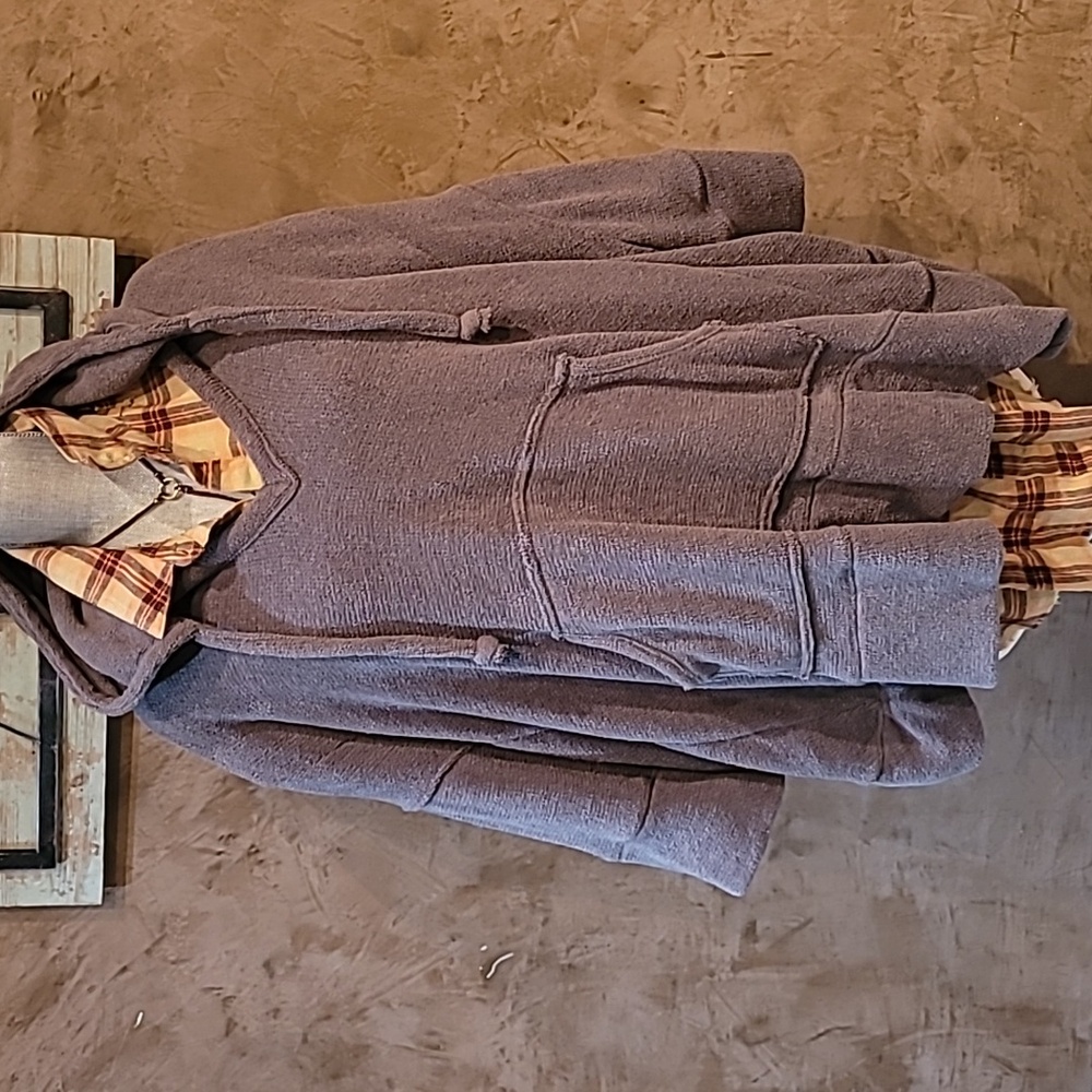 Free People Beach Cozy Taupe Hoodie OSFM